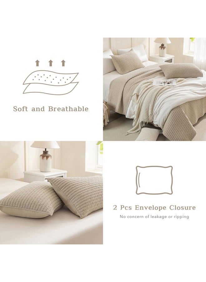 CozyTide غطاء سرير ملكي كبير 128"x120"، مجموعة أغطية سرير قطنية مغسولة بالحجر، 3 قطع، غطاء سرير كبير خفيف الوزن وناعم، مجموعة أغطية سرير مزرعة كبيرة - Image 5