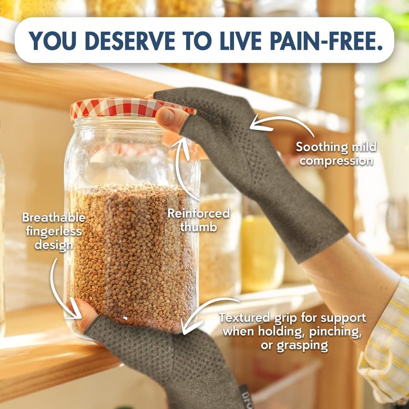 Dr. Frederick's Original Grippy Arthritis Gloves for Women & Men - Anti-Slip Compression Gloves for Arthritis Pain Relief - Large - Image 4
