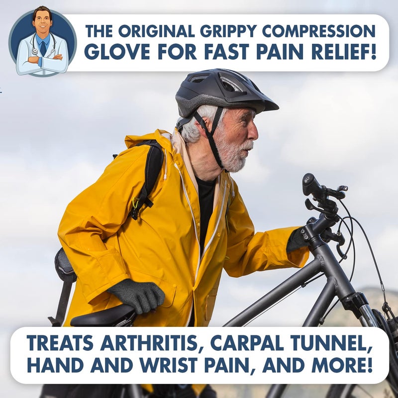 Dr. Frederick's Original Grippy Arthritis Gloves for Women & Men - Anti-Slip Compression Gloves for Arthritis Pain Relief - Large - Image 2