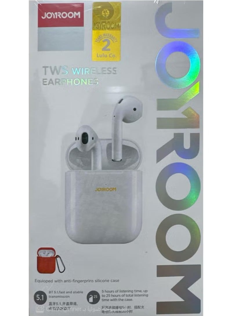JOEROOM Bluetooth In-Ear Headphones with Charging Case White