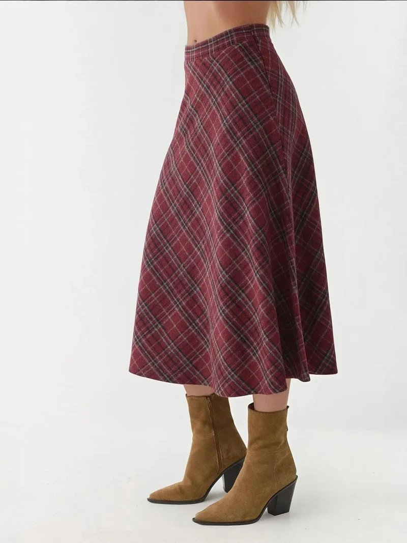 HICCUP Maxi A-Line Skirt with Zipper Closure