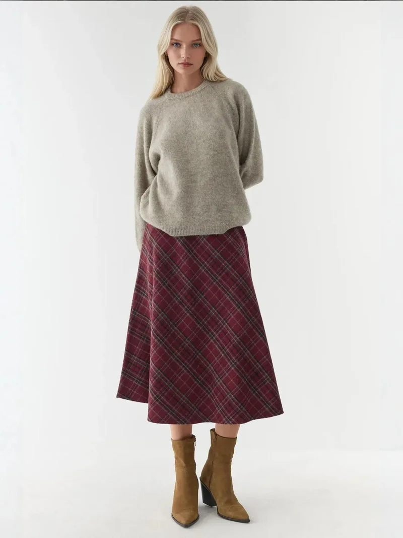 HICCUP Maxi A-Line Skirt with Zipper Closure