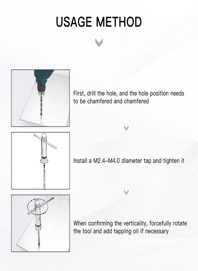 CNBTR T-Handle Tap Wrench Tap Holder Wrench M2.0-M4.0 Adjustment for Tapping Threading Tool - Image 5