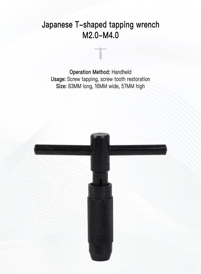 CNBTR T-Handle Tap Wrench Tap Holder Wrench M2.0-M4.0 Adjustment for Tapping Threading Tool - Image 2