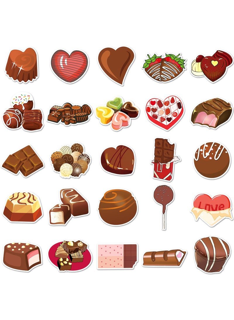 قوس قزح أورينبو ملصقات الشوكولاتة 50 قطعة ملصقات طعام سوداء مقاومة للماء لأجهزة الكمبيوتر المحمول وزجاجة المياه وسجلات القصاصات ولوح التزلج والهاتف والحاسوب والجيتار والأمتعة والمصد من الفينيل هدية الشوكولاتة للمراهقين والأطفال والكبار - Image 5