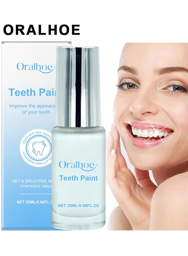 ORALHOE Tooth Paint, Teeth Whitening Paint, Tooth Polish, Instant Teeth Whitening, Teeth Whitening Gel, Teeth Stain Remover, Instant Whitening Paint For Teeth, Portable Tooth Polish Uptight White, Long-Lasting Bright, 20ml - Image 1