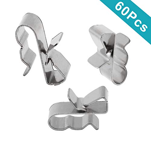 PHITUODA 60pcs Solar Panel Cable Clips Trailer Wire Clips Stainless Steel, 0.85" / 22mm Length - Image 2