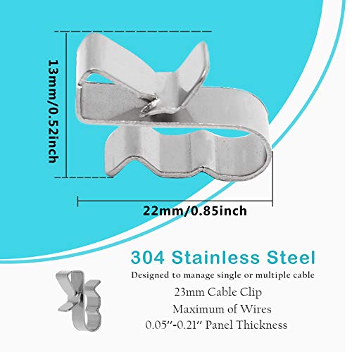 PHITUODA 60pcs Solar Panel Cable Clips Trailer Wire Clips Stainless Steel, 0.85" / 22mm Length - Image 3