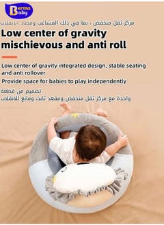Berma Baby Baby Support Seat Sofa Cartoon Infant Sofa Cute Learning Sitting Chairs Baby Sit Up Chair Back Head Protector Baby Bouncer Infants Floor Seats (Gray Dog)  - Image 4