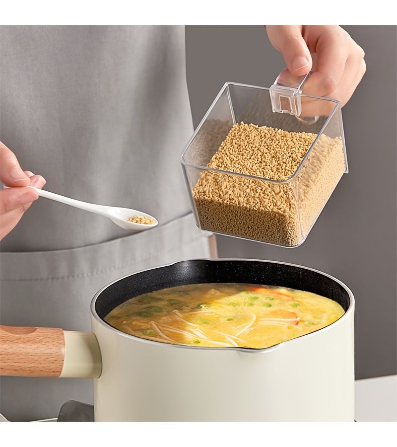 1 Wall Mounted White Spice Organizer Adhesive Seasoning Storage Box For Kitchen Easy Access To Spices - Image 4