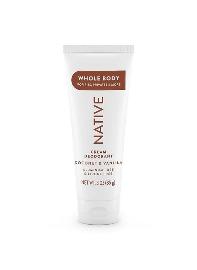 native Whole Body Deodorant Cream Contains Naturally Derived Ingredients, Deodorant For Women & Men | 72 Hour Odor Protection, Aluminum Free With Coconut Oil And Shea Butter | Coconut & Vanilla  - Image 1