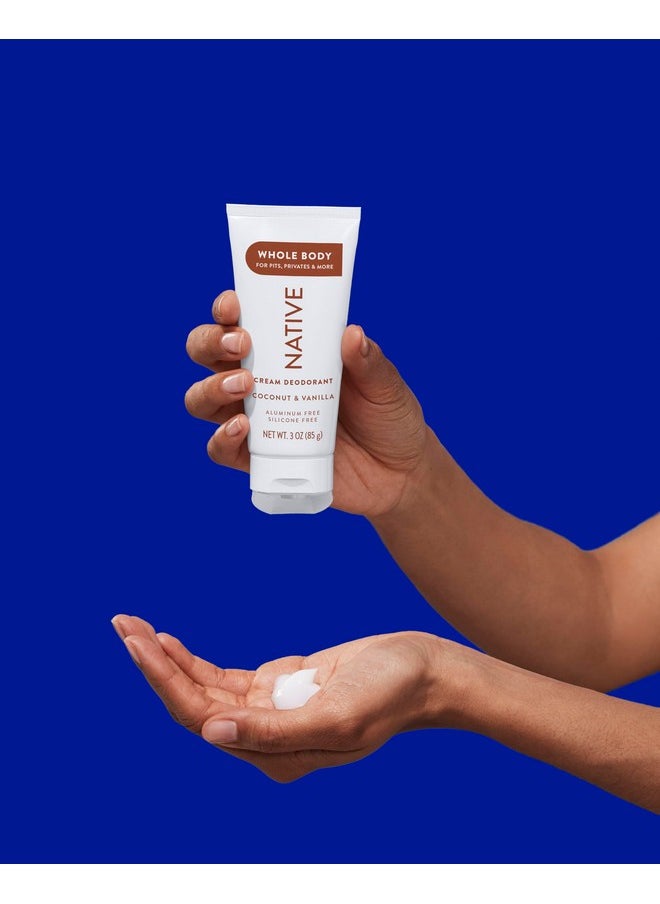 native Whole Body Deodorant Cream Contains Naturally Derived Ingredients, Deodorant For Women & Men | 72 Hour Odor Protection, Aluminum Free With Coconut Oil And Shea Butter | Coconut & Vanilla  - Image 2