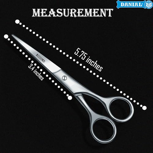 DANIAL Professional Barber Scissors 5.75" – Premium Stainless Steel Hair Cutting Shears for Men’s Hair, Beard, Mustache – Precision Scissor for Salon & Home Use - Image 5