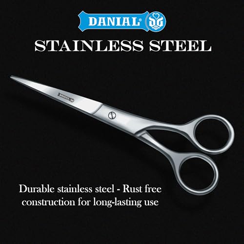 DANIAL Professional Barber Scissors 5.75" – Premium Stainless Steel Hair Cutting Shears for Men’s Hair, Beard, Mustache – Precision Scissor for Salon & Home Use - Image 4