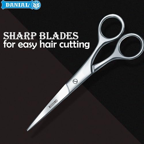DANIAL Professional Barber Scissors 5.75" – Premium Stainless Steel Hair Cutting Shears for Men’s Hair, Beard, Mustache – Precision Scissor for Salon & Home Use - Image 2