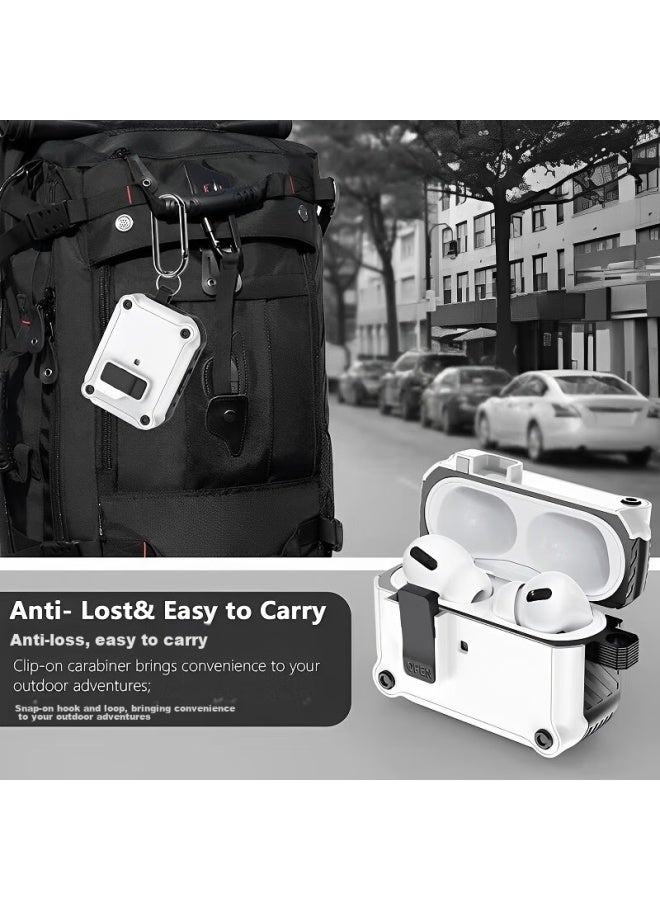 Chuangsi Mi Chuangsimi Airpods Pro 2nd Generation Protective Case, Pro2 Shockproof Magnetic Protective Cover, Apple Wireless Bluetooth Earphone Case, Anti-loss Detachable Smart Pop-up Cover, White - Image 5