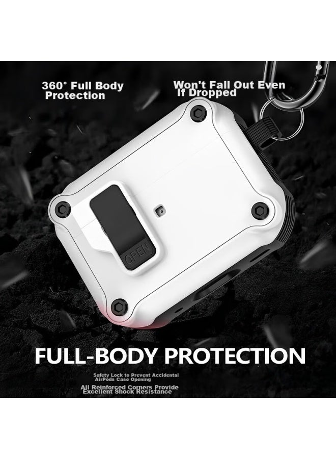 Chuangsi Mi Chuangsimi Airpods Pro 2nd Generation Protective Case, Pro2 Shockproof Magnetic Protective Cover, Apple Wireless Bluetooth Earphone Case, Anti-loss Detachable Smart Pop-up Cover, White - Image 4