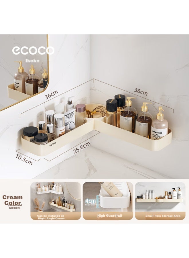 Ecoco Italian Cocoa Ecoco Cocoa Bathroom Shelf Wall-mounted Corner Storage Rack E24203 Yellow - Image 1