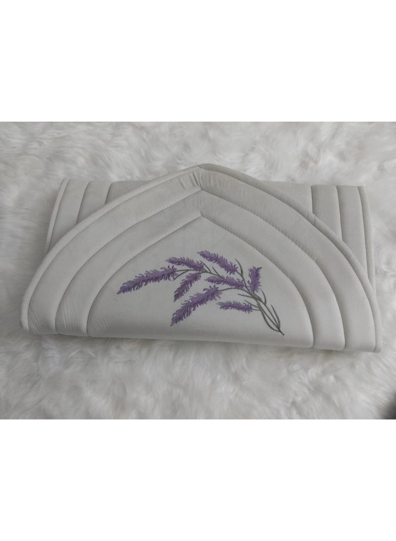 SMART HOME Embroidered sponge padded prayer rug set with a crushed embroidered prayer sheet. Excellent soft,  and Quran cover ,cool material that provides you with comfort.  - Image 3