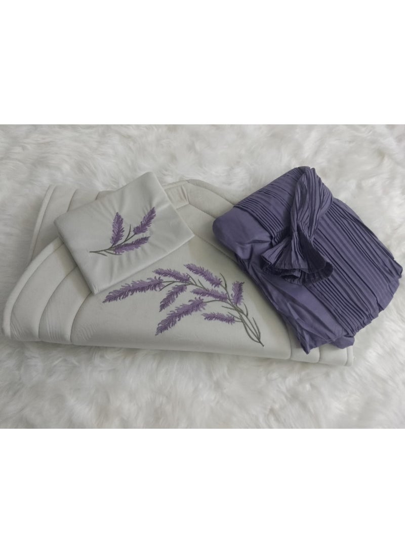 SMART HOME Embroidered sponge padded prayer rug set with a crushed embroidered prayer sheet. Excellent soft,  and Quran cover ,cool material that provides you with comfort.  - Image 1