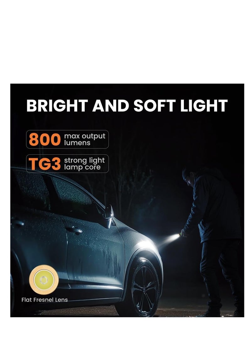 800 Lumens Rechargeable Keychain Flashlight – Mini EDC LED Torch with 5 Modes, Type-C Fast Charging, Waterproof Metal Body, Adjustable Focus, Long Battery Life – Portable Pocket Light for Dog Walkin - Image 3