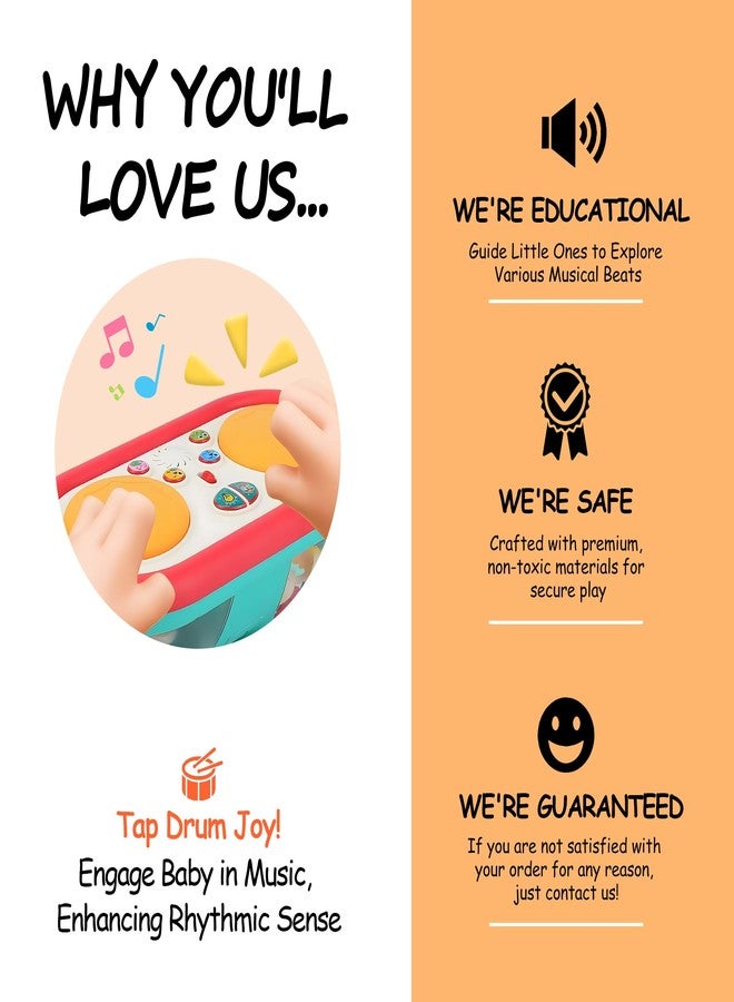 ROHSCE Baby Toys for 6 to 12 Months, Drum Musical Learning Infant Toys Rotating Light Up Toys for 12-18 Months, Tummy Time Toys for Baby 0-3-6-9 Months, Baby Gifts Toys 1 Year Old - Image 4