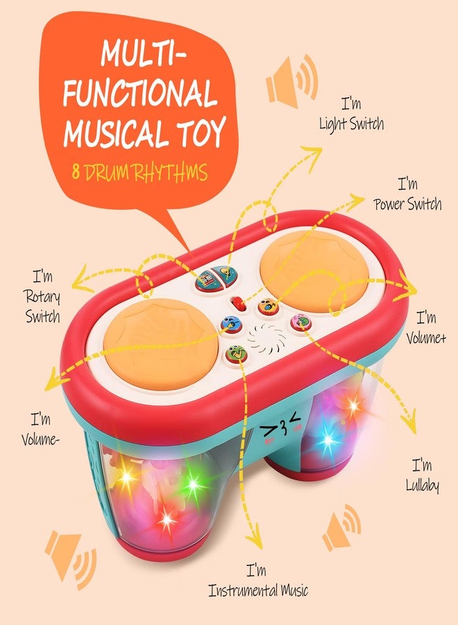 ROHSCE Baby Toys for 6 to 12 Months, Drum Musical Learning Infant Toys Rotating Light Up Toys for 12-18 Months, Tummy Time Toys for Baby 0-3-6-9 Months, Baby Gifts Toys 1 Year Old - Image 2