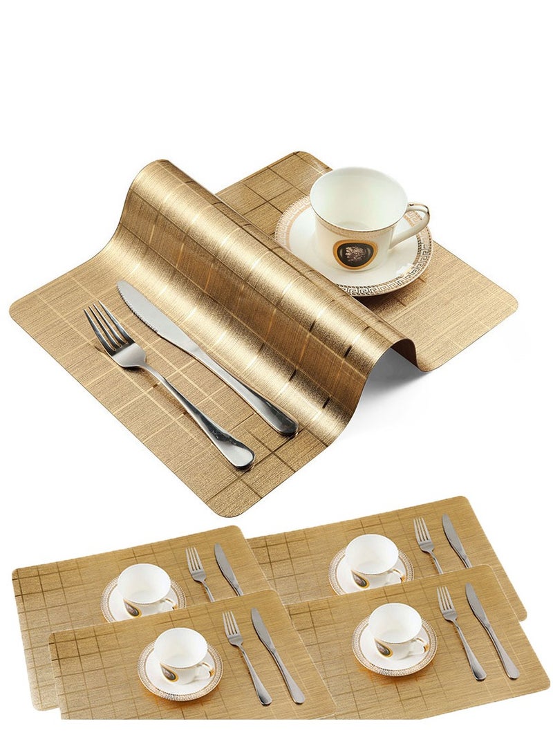 general Set of 5 Placemats, Non-Slip Crossweave Woven Vinyl Insulation Place Mat Washable Table Mats for Restaurants Party Decoration 45 x 30 cm - Image 1