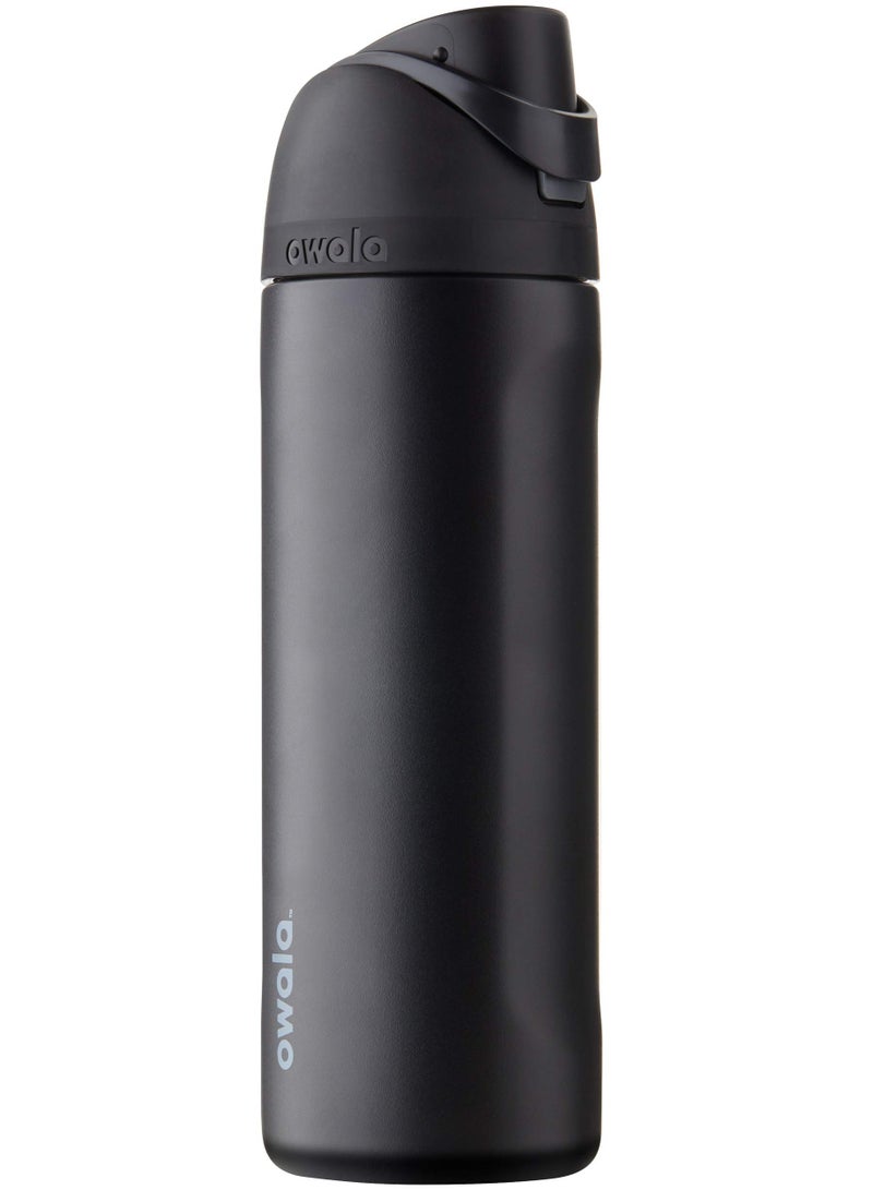 Owala FreeSip Insulated Stainless Steel Water Bottle with Straw, BPA-Free Sports Water Bottle, Great for Travel, 24 Oz, Very, Very Dark - Image 1