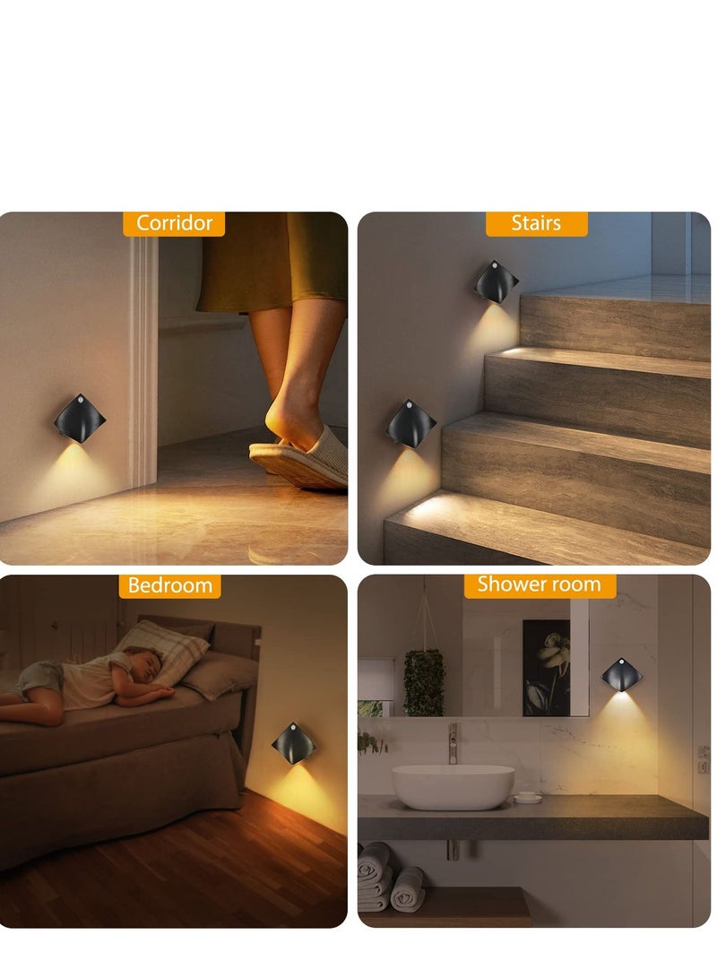 Excefore 2 Pack USB Rechargeable Night Light, Motion Sensor Light Indoor, Brightness Adjustable with Adhesive Pads and Magnet, Suitable for Closet, Cabinet, Kitchen, Bedroom and Wall - Image 4