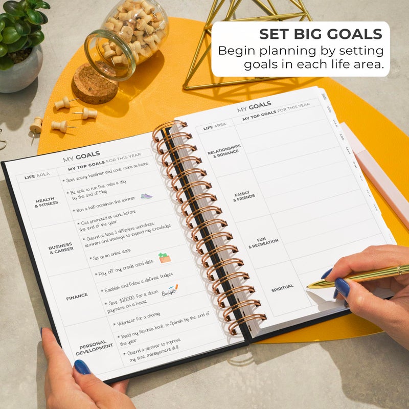 Clever Fox Dated Planner with Tabs 2026 â€“ Weekly & Monthly Spiral Planner with Habit Tracker for Goal Setting & Time Management (Black) - Image 5