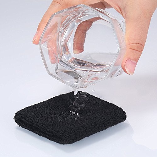WILLBOND 3 Pcs Sweatbands Set 80s 90s Neon Sports Headband Tennis Striped Sweat Band Sports Competitions Games for Men Women Party Supplies(Black,Solid Style) - Image 5