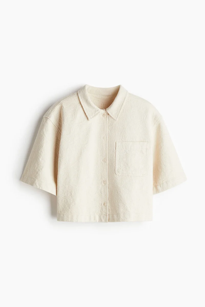 H&M Oversized jacquard-denim shirt