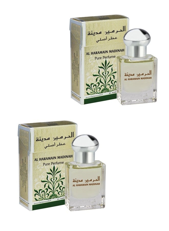 الحرمين 2 قطعة زيت عطري الحرمين المدينة 15 مل – للجنسين - Image 1