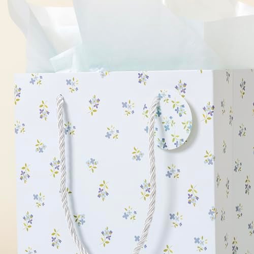 Crisky Bags for Small Business, 4 Pack Medium Gift Bags with Handles, Wildflower Floral Wedding Gift Bag Medium Size Goodie Bags with Tissue Paper for Bridal Shower, Engagement, Birthday, Graduation - Image 3