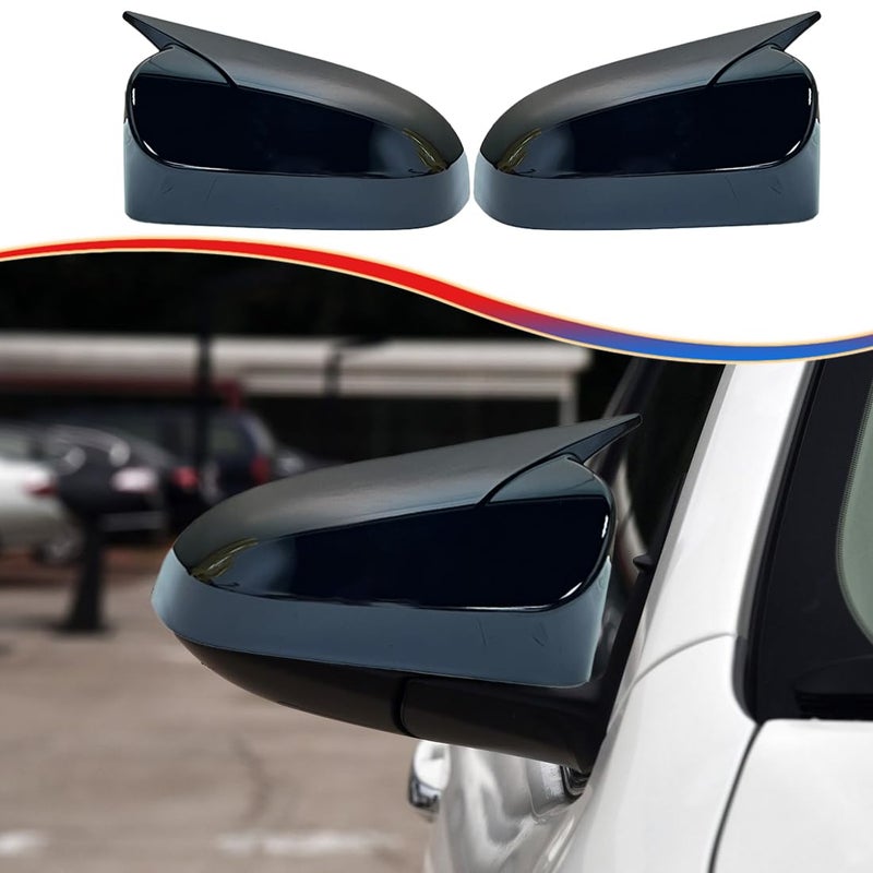 MUXEE Side Mirror Covers for Toyota Camry 2012 2013 2014 2015 2016 2017 2PCS Turn Signal housing Cover Accessories Bright Black