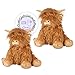 SuzziPals 2Pcs Heatable Coolable Highland Cow Stuffed Animal Plushie Microwavable Heating Pad for Soothing Relaxation Lavender Scented Cattle Plush Toys for Stress Relief Stuffed Cow Gifts - Image 3
