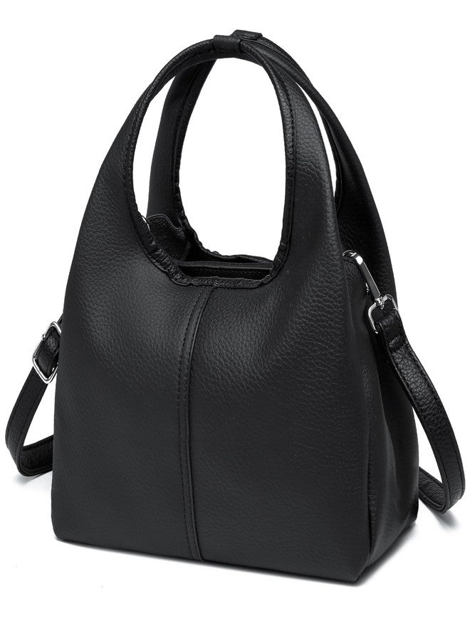MYHOZEE Black Crossbody Purses for Women Leather Satchel Handbags Designer Tote Bags Top Handle Trendy Purse - Image 1