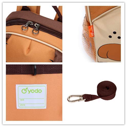 yodo Kids Insulated Toddler Backpack with Safety Harness Leash and Name Label - Playful Preschool Lunch Boxes Carry Bag, Dog - Image 5