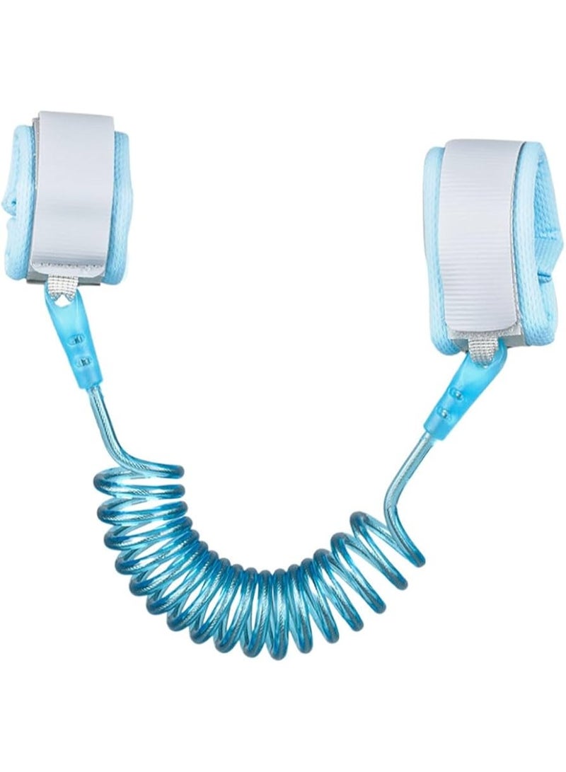 "1.5m Baby Walking Belt with Flexible Spiral Wire and Adjustable Comfortable Wrist Cuff - Anti-Lost Harness for Kids in Blue/Pink - Image 2