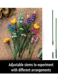 KASTWAVE Flower Building Blocks Kit, Artificial Flowers with Poppies and Lavender, Crafts for Adults, Home Décor, Gifts for Women, Men, Her & Him, Botanical Collection  - Image 4
