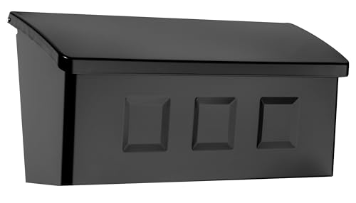 Architectural Mailboxes Wayland™ Vertical Wall-Mounted Mailbox for Outside, Rust-Resistant Galvanized Steel Metal Small Mail Box, Black - Image 1