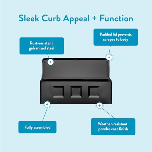 Architectural Mailboxes Wayland™ Vertical Wall-Mounted Mailbox for Outside, Rust-Resistant Galvanized Steel Metal Small Mail Box, Black - Image 4