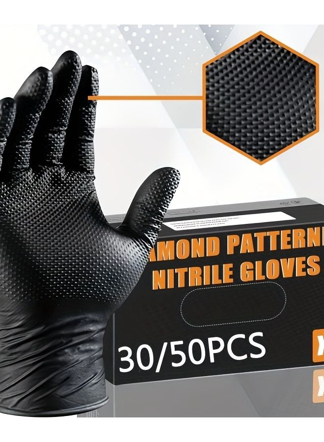 30pcs Black XL Heavy Duty 8mil Nitrile Gloves Reusable Disposable Durable Cleaning - Image 2