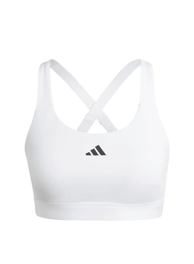 Adidas Adidas Tlrdrct Hs Bra White Workout Bra - High Support Bra For Women