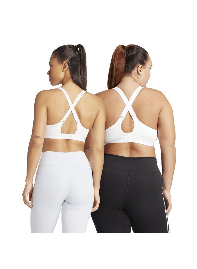 adidas حمالة صدر رياضية بيضاء عالية الدعم للنساء - Image 5