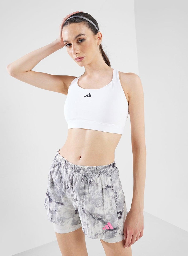 adidas حمالة صدر رياضية بيضاء عالية الدعم للنساء - Image 1