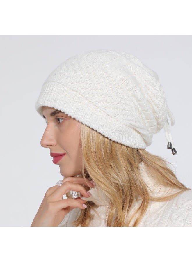 قبعة شتوية نسائية فضفاضة للخارج دافئة قبعة تخزين سميكة محبوكة قبعات جمجمة قبعة متعددة الوظائف للأوشحة والكمامات