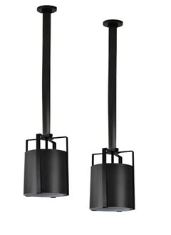 Tech Light Elegant pendant lamp, iron + leather, 5637/1, black  - Image 1
