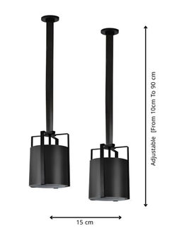 Tech Light Elegant pendant lamp, iron + leather, 5637/1, black  - Image 2
